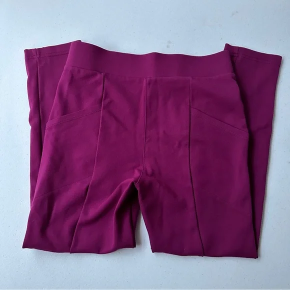 Betabrand Womens Skinny Leg Journey Pant Leggings Pockets Size S PETITE Burgundy - Picture 2 of 12